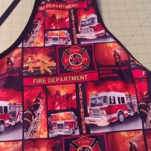 Kids Firefighters Print New Home Sewn Aprons
